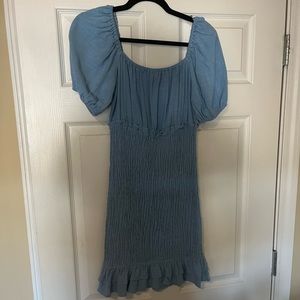 Blue Smocked Impeccable Pig Mini Dress